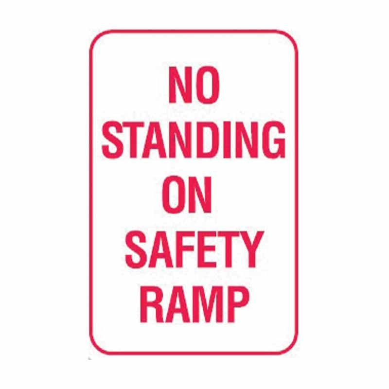 Sign (Traffic) No Standing In Safety Ramp M 300x450