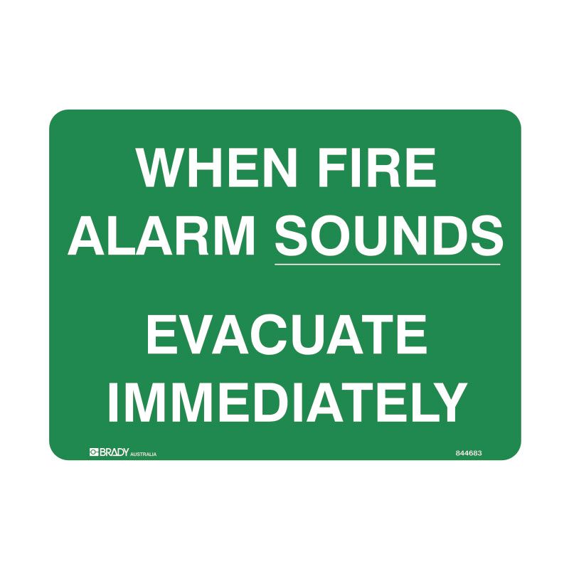 Sign (Emergency) When Fire Alaram Sounds M 300x225