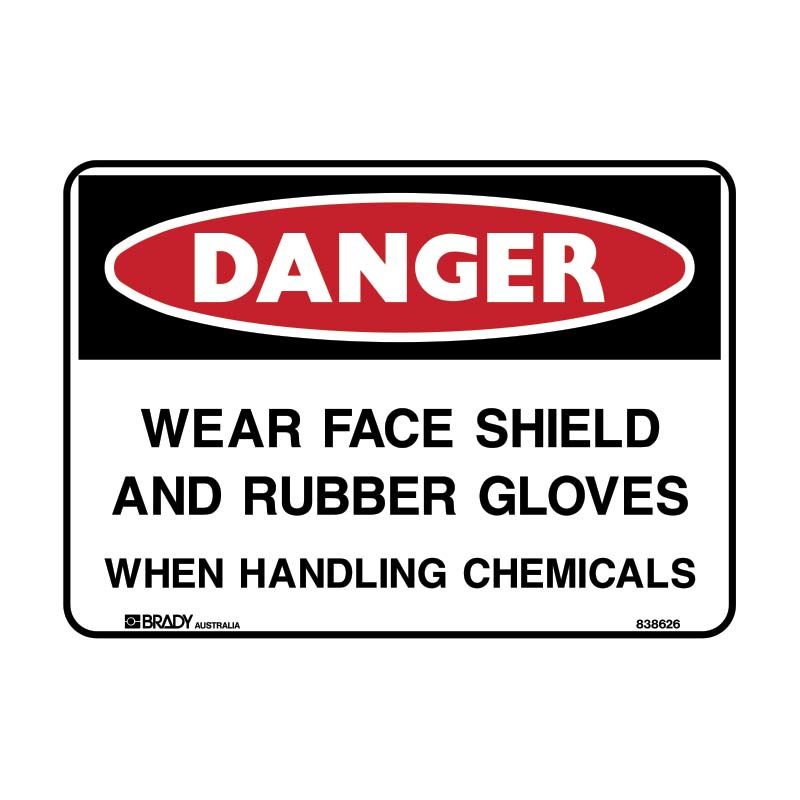Sign Danger Wear Face Shield & Rubber Gloves ss 250x180