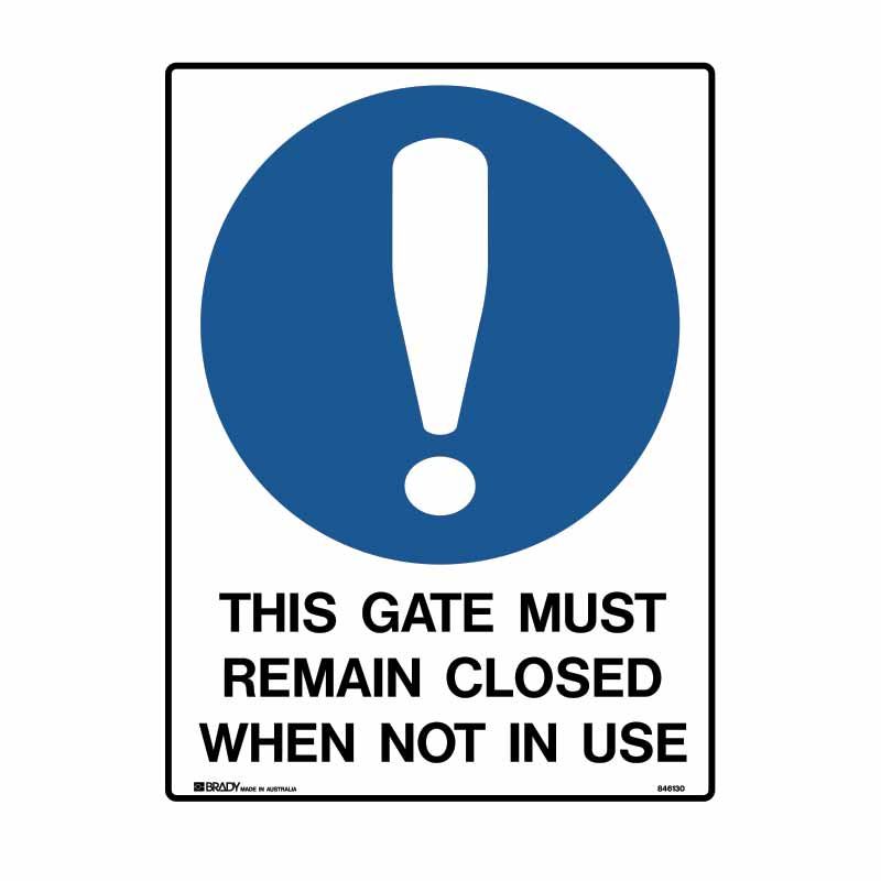 Sign (Mandatory) This Gate Must Remain Closed Fl 450x600