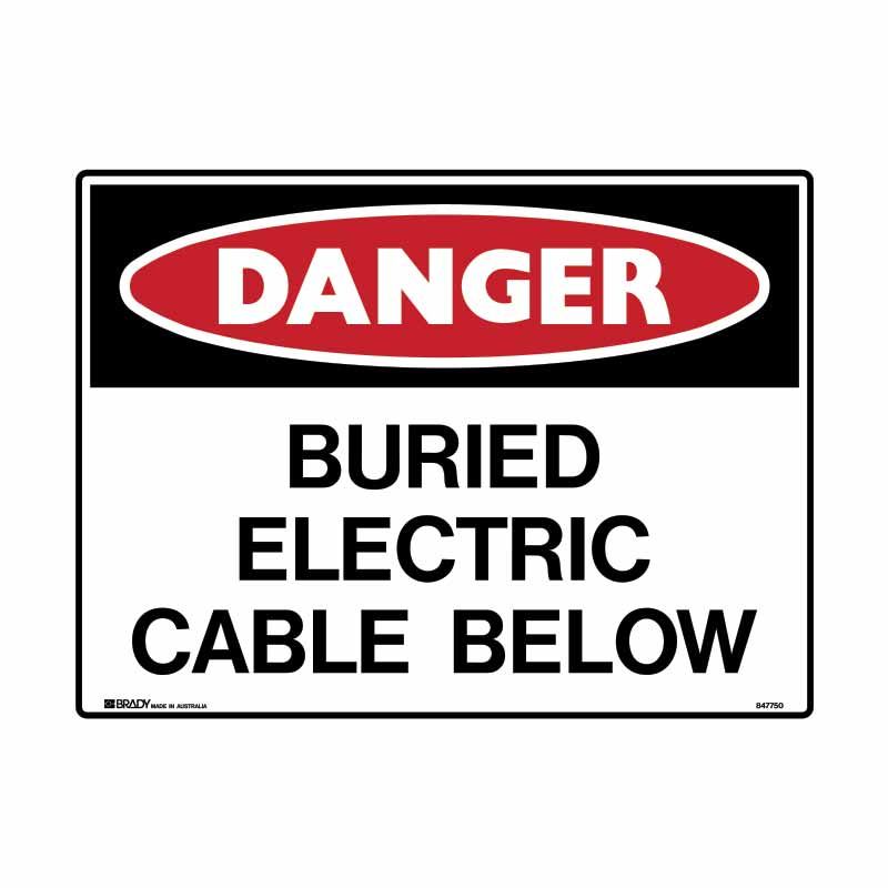 Sign Danger Buried Electric Cable Below C1 refm 600x450