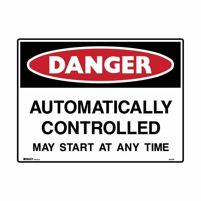 Sign Danger Automatically Controlled M 300x225