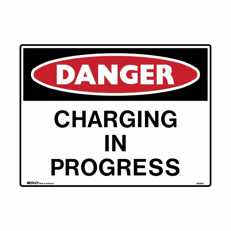 Sign Danger Charging in Progress C1 refm 600x450