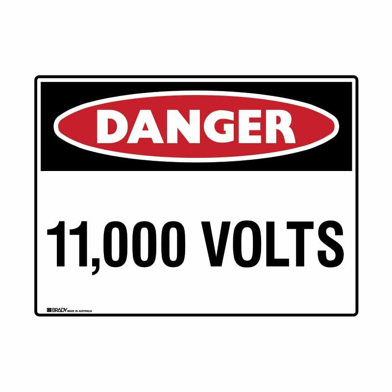 Sign Danger 11000 Volts ss 250x180