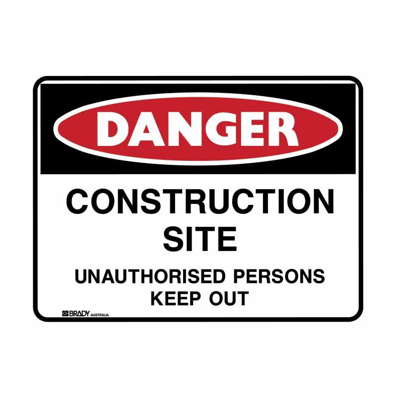 Sign Danger Construction Site Fl 600x450