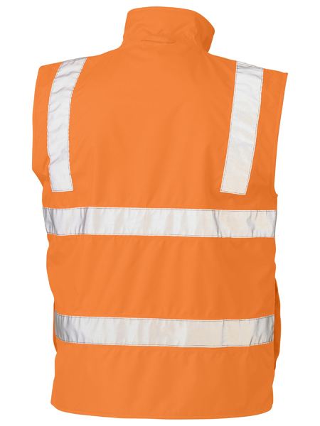 Vest Bisley Hi Vis Taped Fleece Lined 300D Orange 2XL