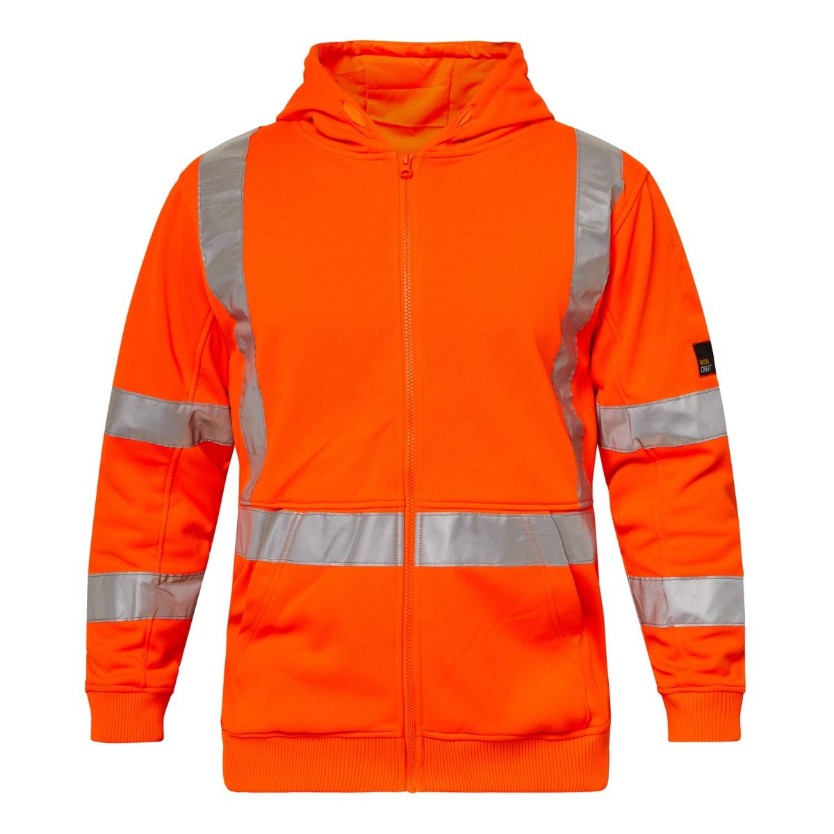 WorkCraft Mens Orange X-Taped Alpine Zip Hoodie Fleece 320g 2xl