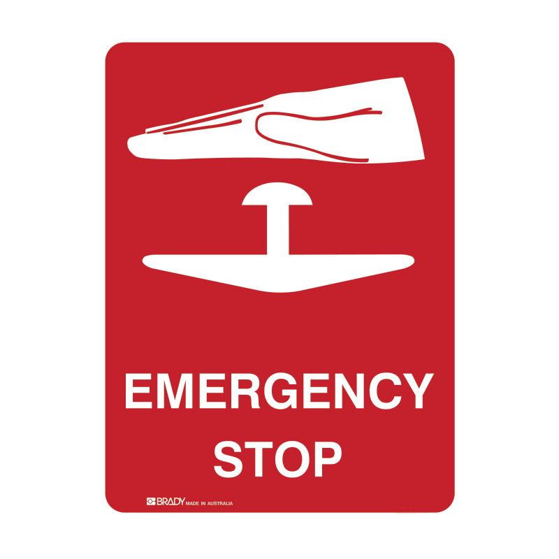 Sign Emergency Stop (Pic) M 225x300