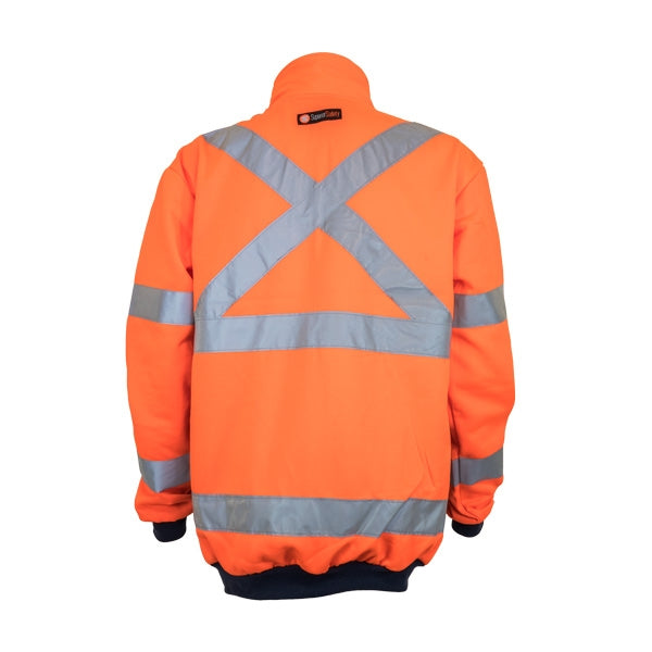 Hi-Vis Sloppy Joe Jumper X-Taped 1/4 Zip Fleece