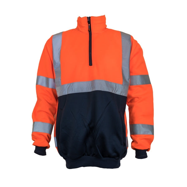 Hi-Vis Sloppy Joe Jumper X-Taped 1/4 Zip Fleece