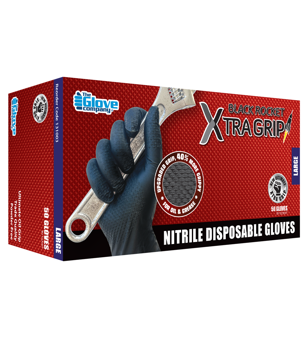 Black Rocket Xtra Grip Gloves - 50pk