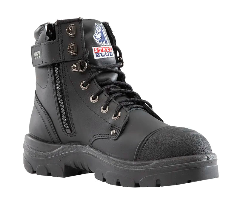 Steel Blue Mens Argyle Zip Boots Steel Bump TPU 312652