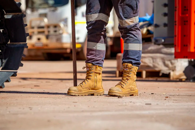 Steel Blue Mens Portland Zipped Lace up Boots Steel Nitrile scuff