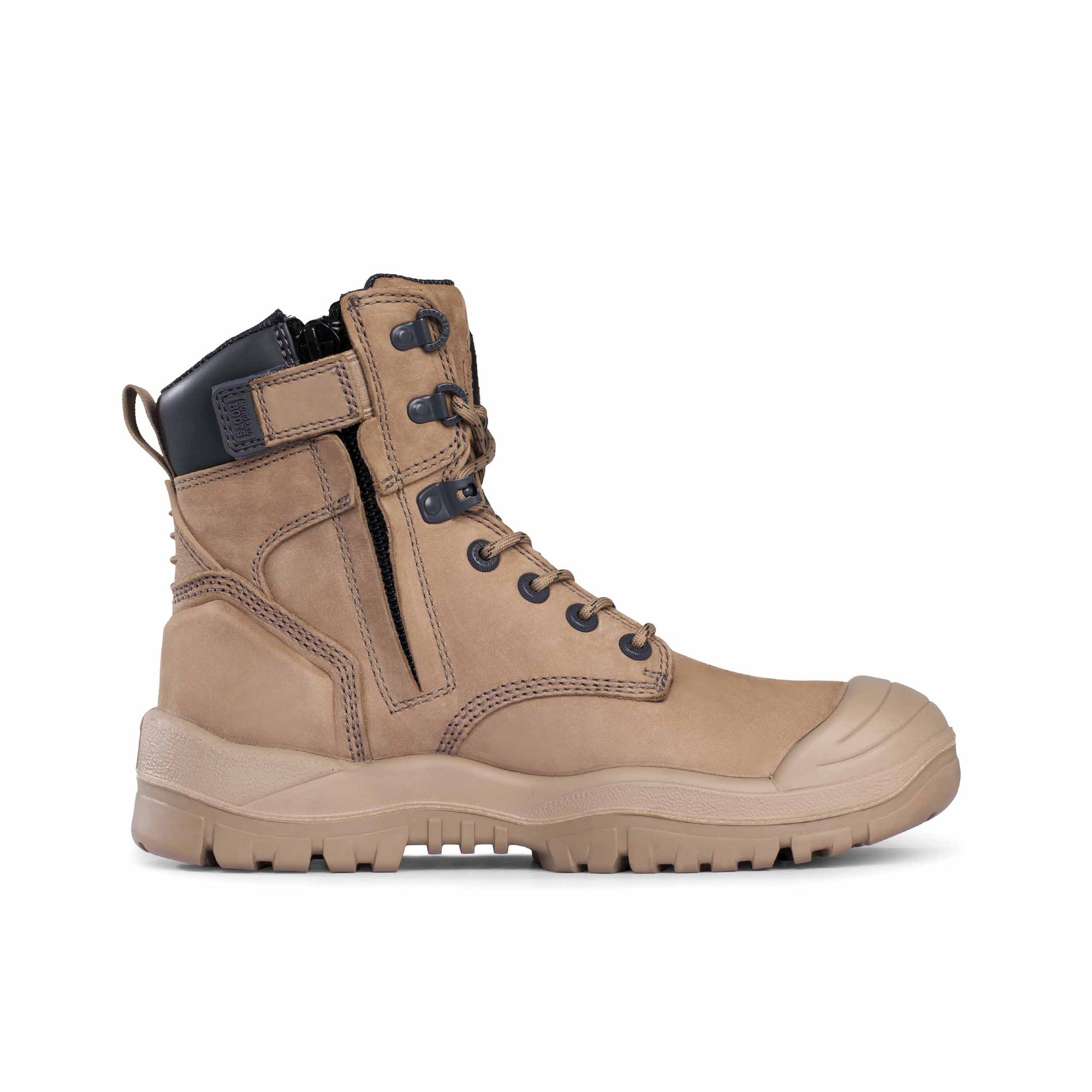 Mongrel Mens 561060 High Leg Zip Boots Steel Bump Rubber