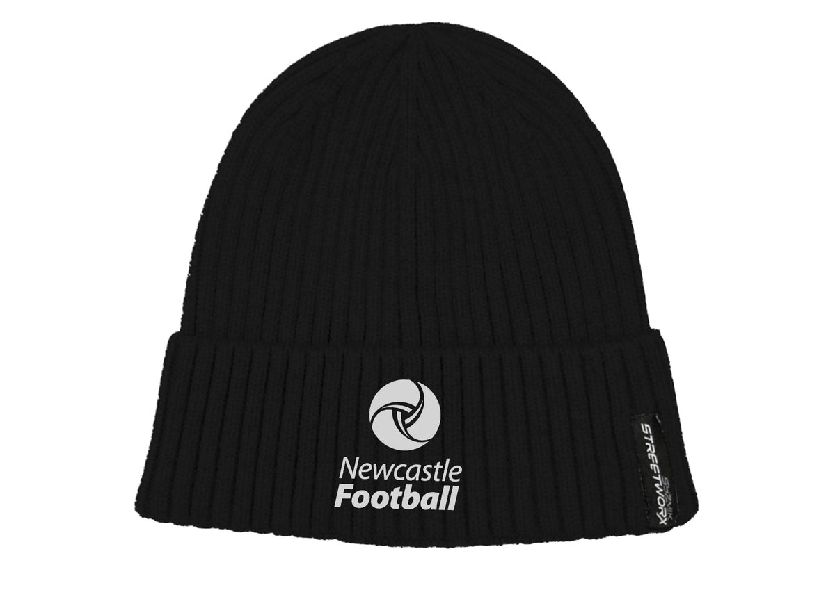 Newcastle Football Beanie with Monotone Embroidered logo