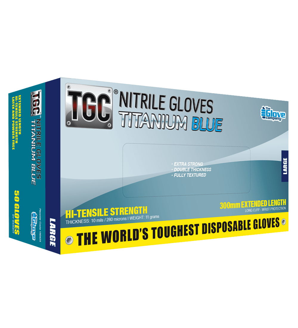 TGC Titanium Blue Nitrile Gloves - 50pk