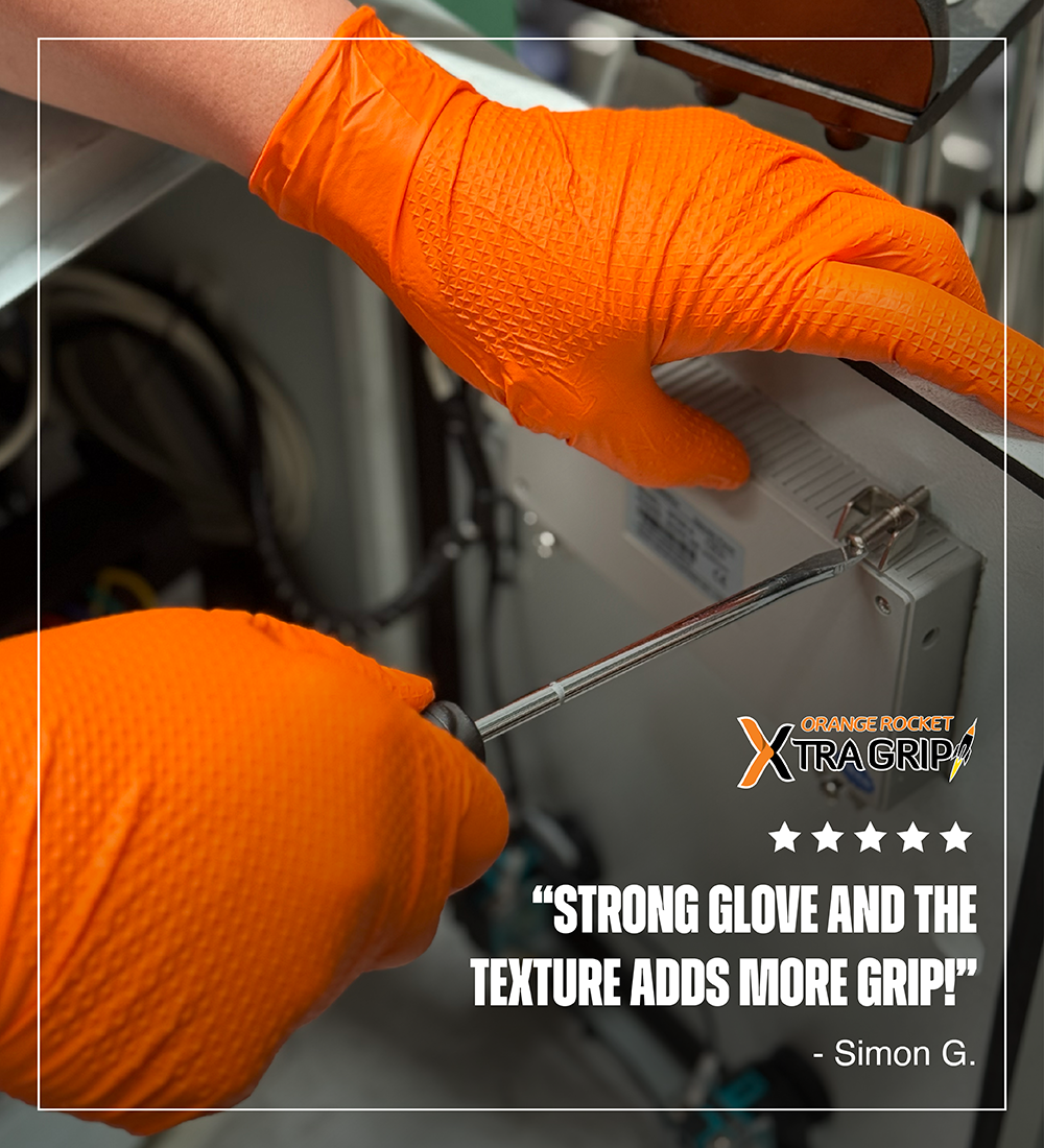 Orange Rocket Xtra Grip Gloves - 50pk