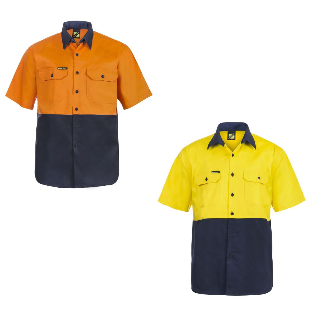 *** CLEARANCE *** WorkCraft Mens Drill Shirt SS 190g WS3023