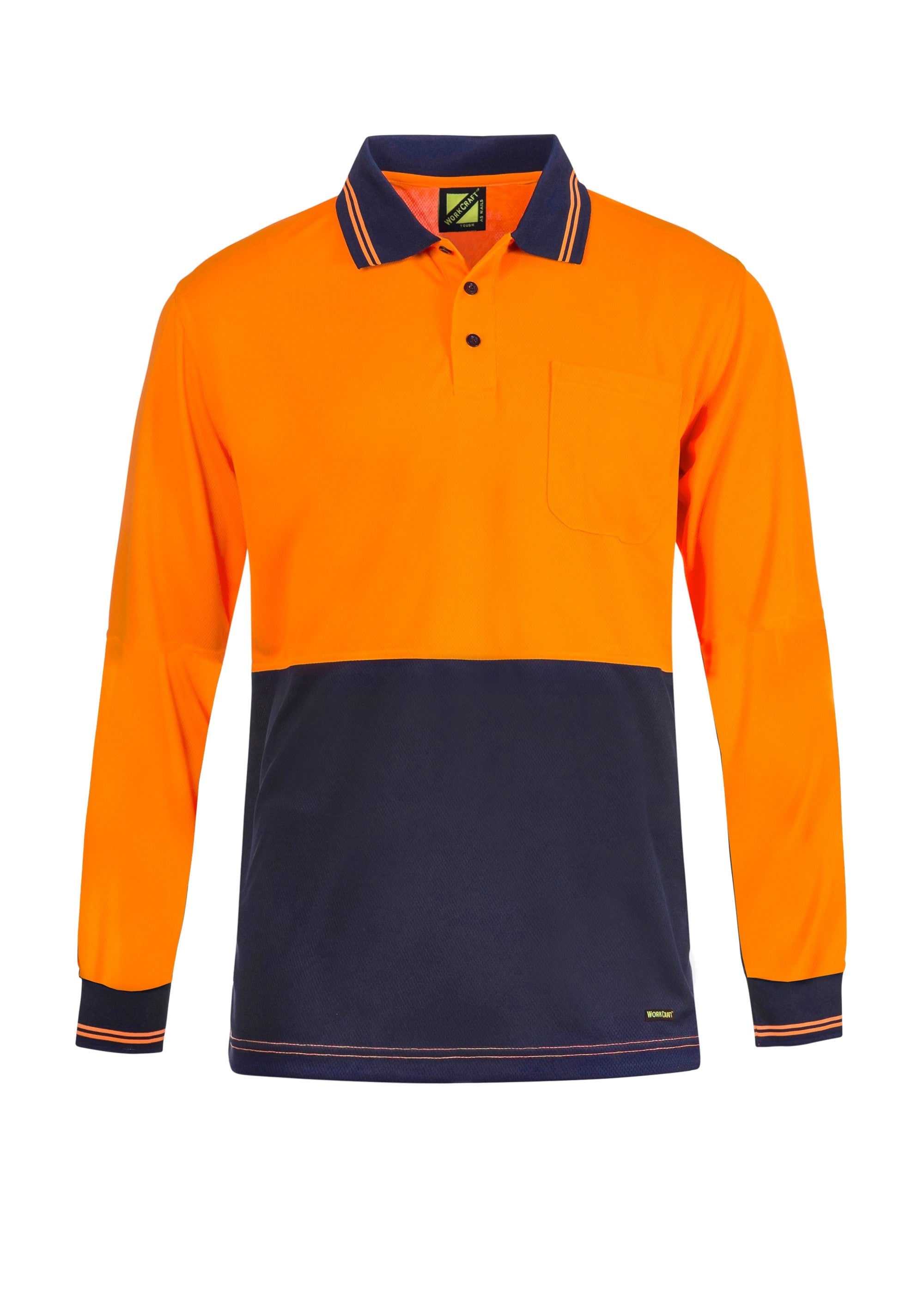 WorkCraft Hi Vis Lightweight Polo LS 140g WSP209