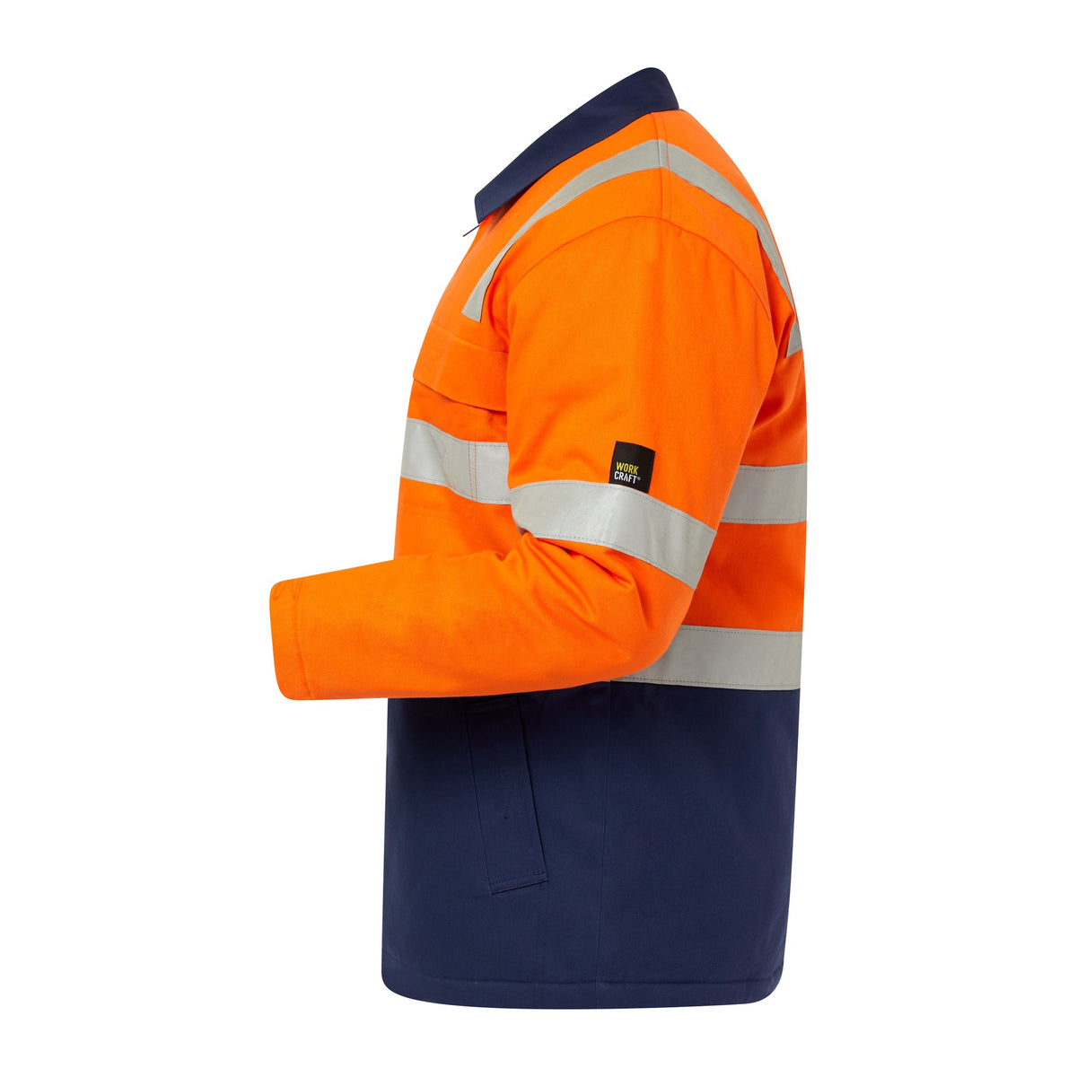 WorkCraft Hi-Vis Cotton Drill Reflective Jacket WJ8019
