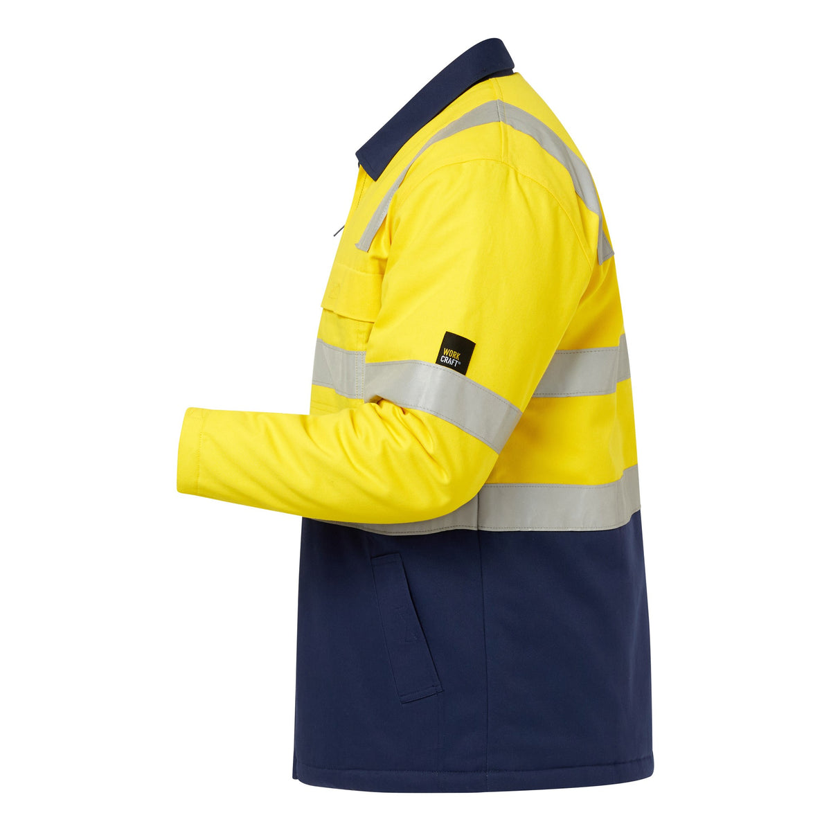 WorkCraft Hi-Vis Cotton Drill Reflective Jacket WJ8019
