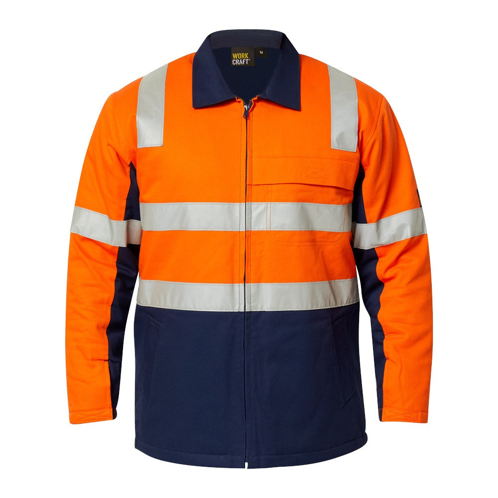 WorkCraft Hi-Vis Cotton Drill Reflective Jacket WJ8019