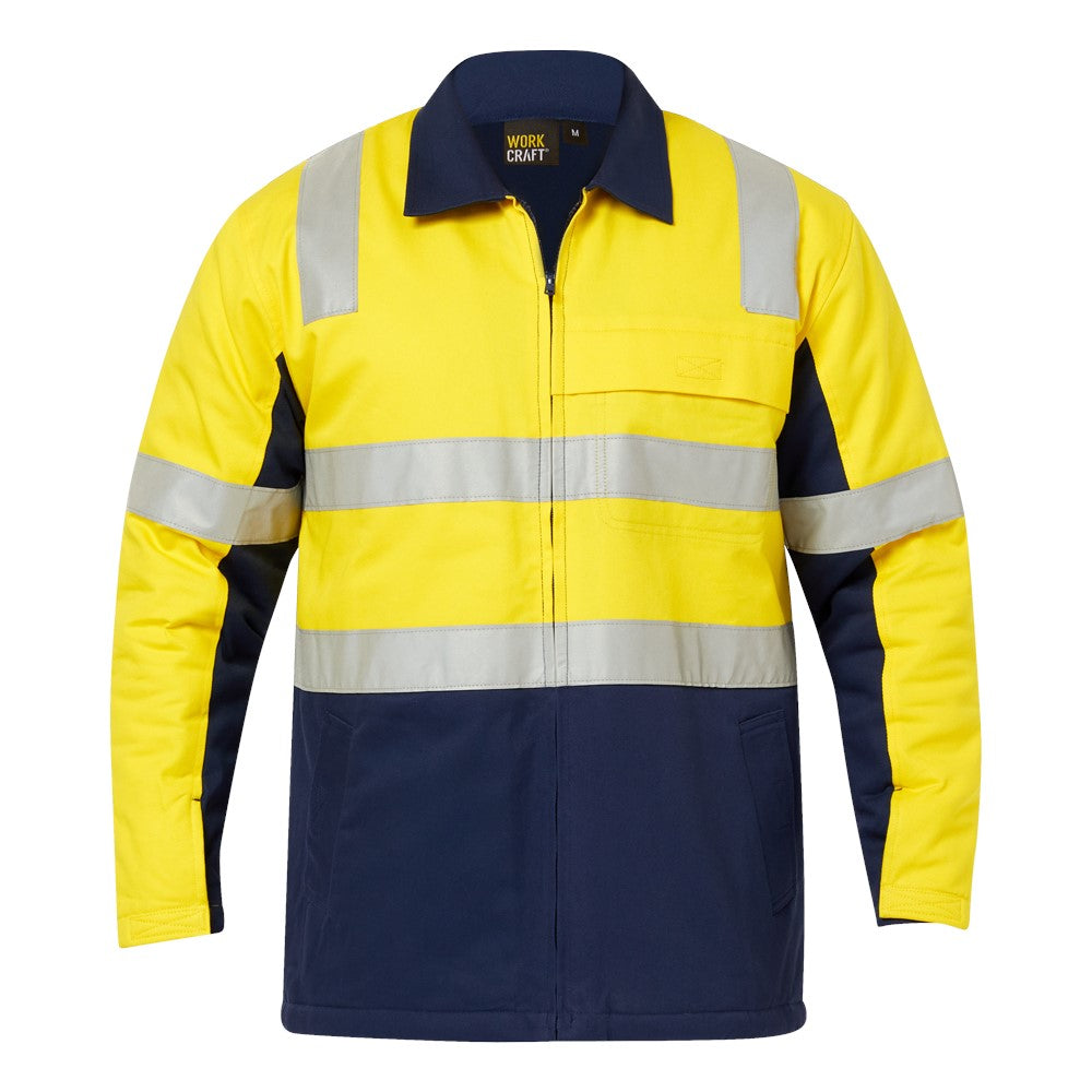 WorkCraft Hi-Vis Cotton Drill Reflective Jacket WJ8019