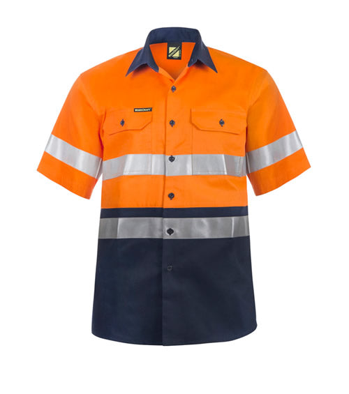 *** CLEARANCE *** WorkCraft Mens Taped Drill Shirt SS 190g WS4001