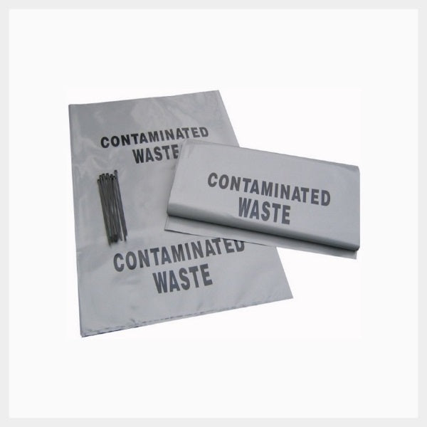 Contaminated Waste Bags &amp; Ties - 10 Pack