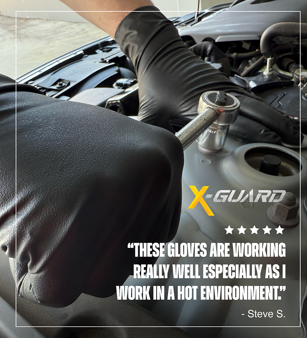 X-Guard Black Nitrile Gloves - 50pk