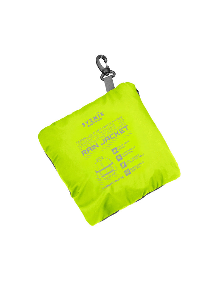 Syzmik - Unisex Super Light Segmented Taped Packable Rain Jacket