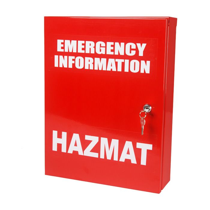 Emergency Information Hazmat Cabinet, Small Red