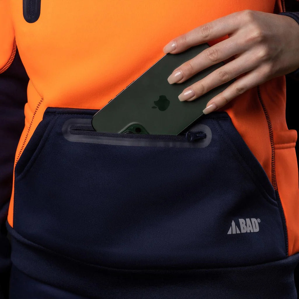 BAD Womens Waterproof Rain-Defend Hi-Vis Fleece Hoodie F16