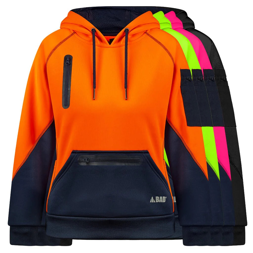 BAD Womens Waterproof Rain-Defend Hi-Vis Fleece Hoodie F16