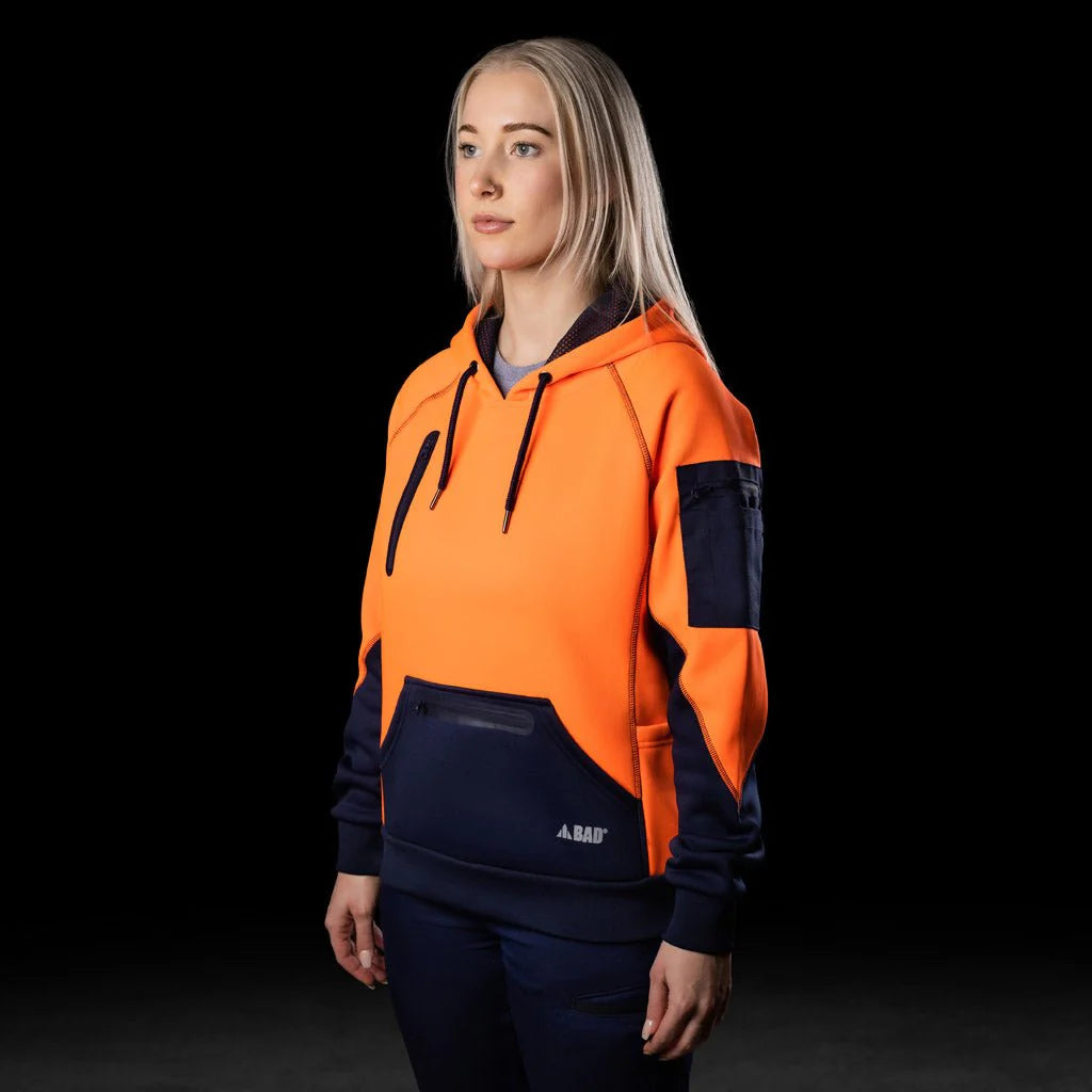 BAD Womens Waterproof Rain-Defend Hi-Vis Fleece Hoodie F16