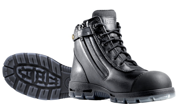 Boot Redback Lace Zip Scuff Cap Cobar Steel Black Kip