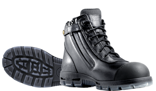 Boot Redback Lace Zip Scuff Cap Cobar Steel Black Kip - Safe1