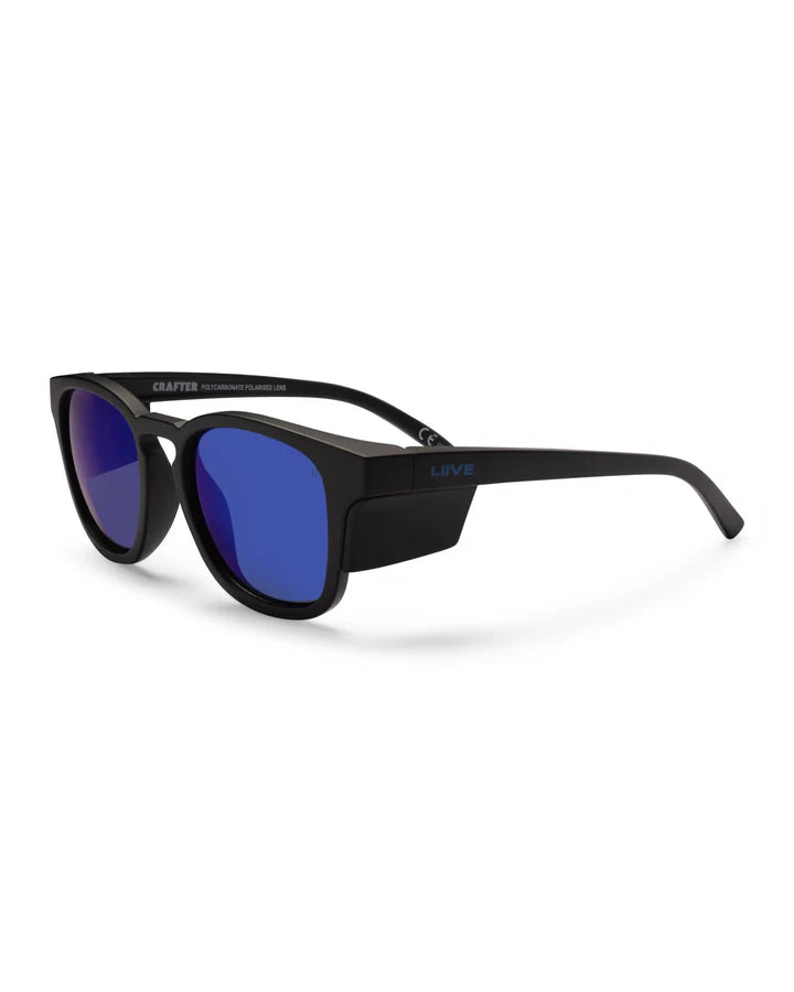 Liive Crafter X Safety BlueMirror-Polar-MattBlack-Blinker