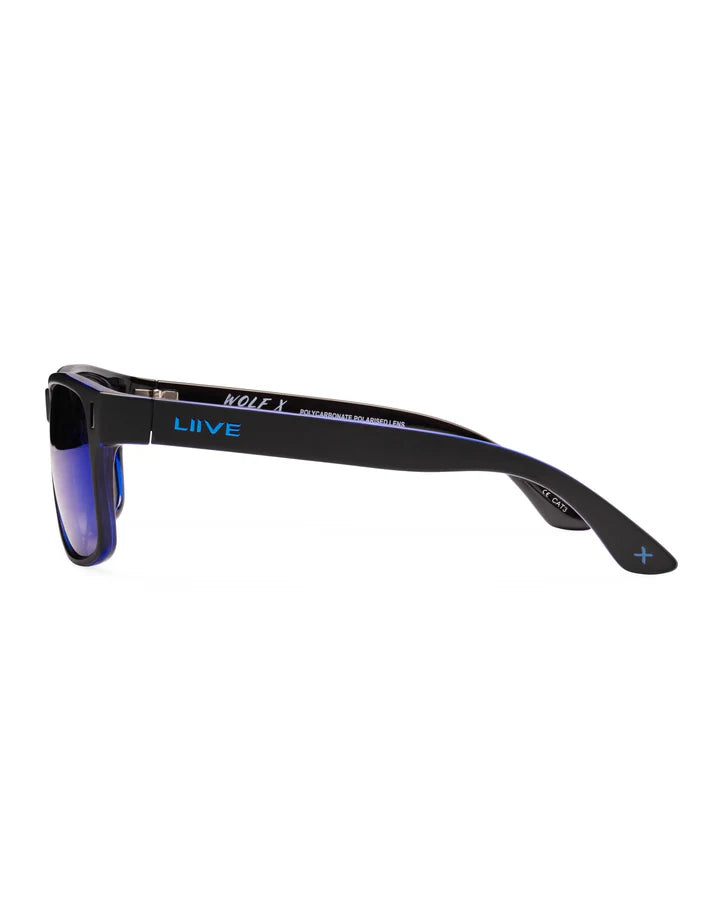 Liive Wolf X-BlueMirror-Polarised Matt Black/Blue
