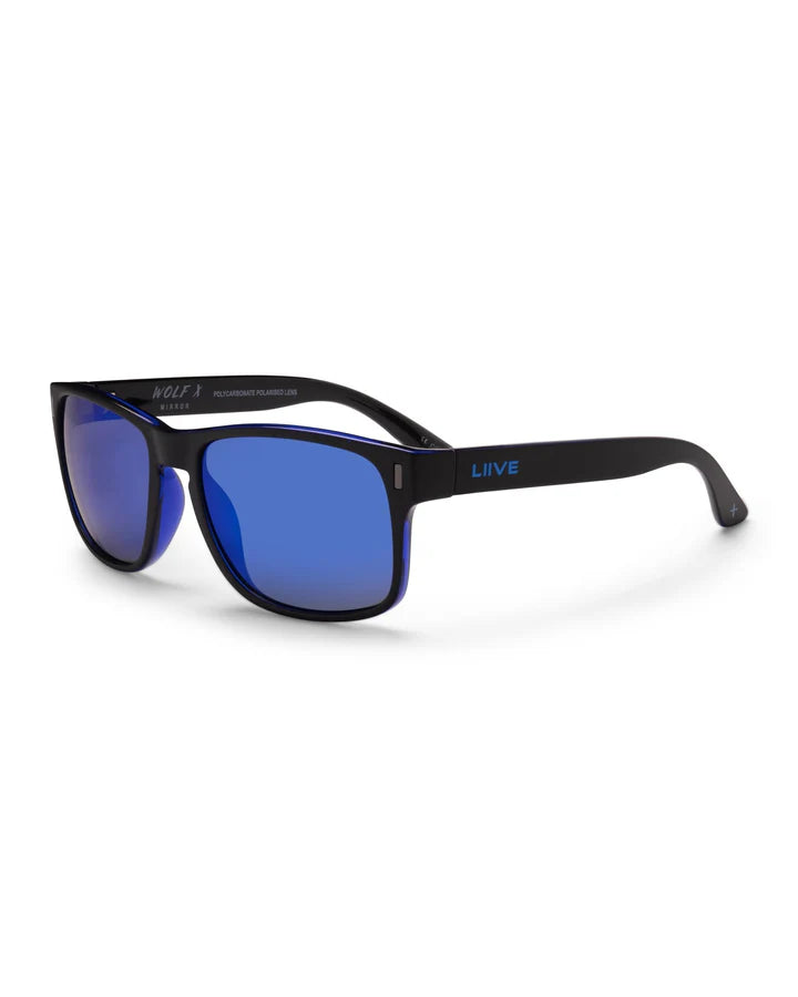Liive Wolf X-BlueMirror-Polarised Matt Black/Blue