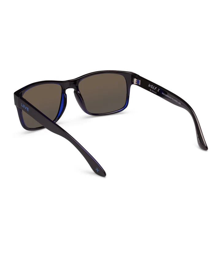 Liive Wolf X-BlueMirror-Polarised Matt Black/Blue