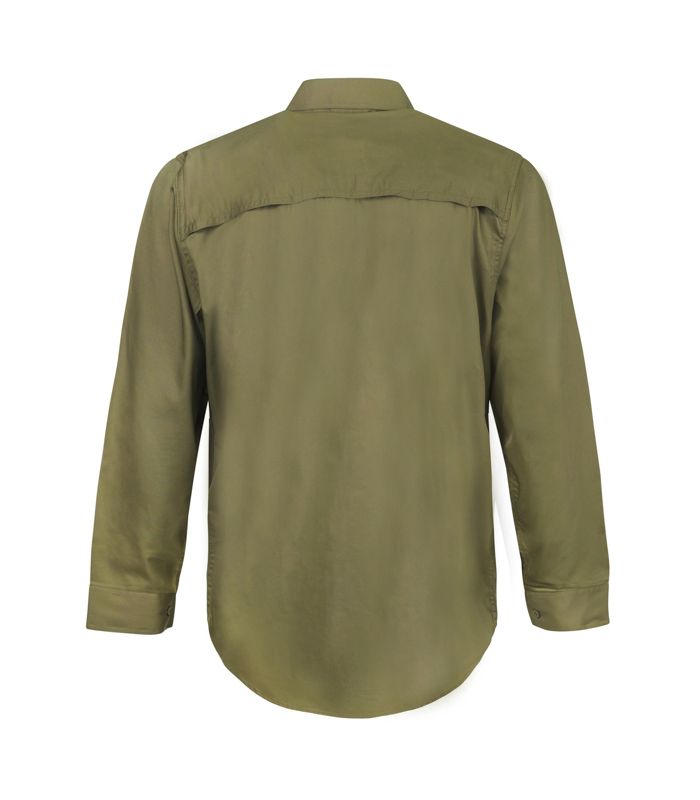 WorkCraft Mens Vented Drill Shirt LS 155g