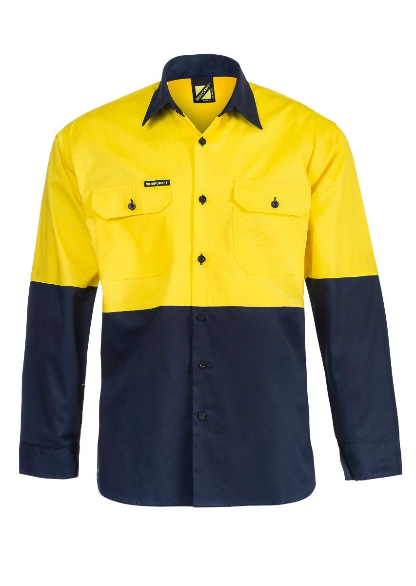 WorkCraft Mens Vented Drill Shirt LS 155g WS4247