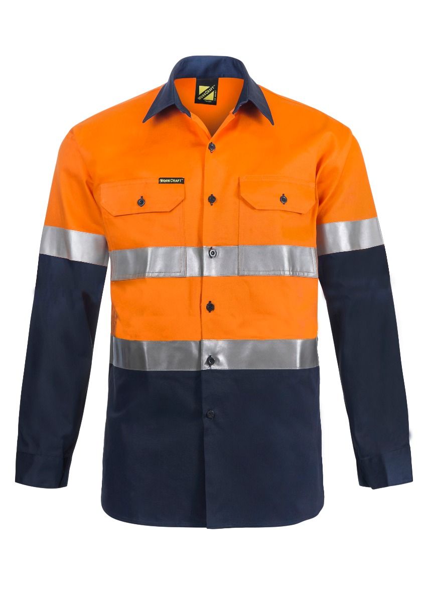 WorkCraft Mens Taped Drill Shirt LS 190g WS4000