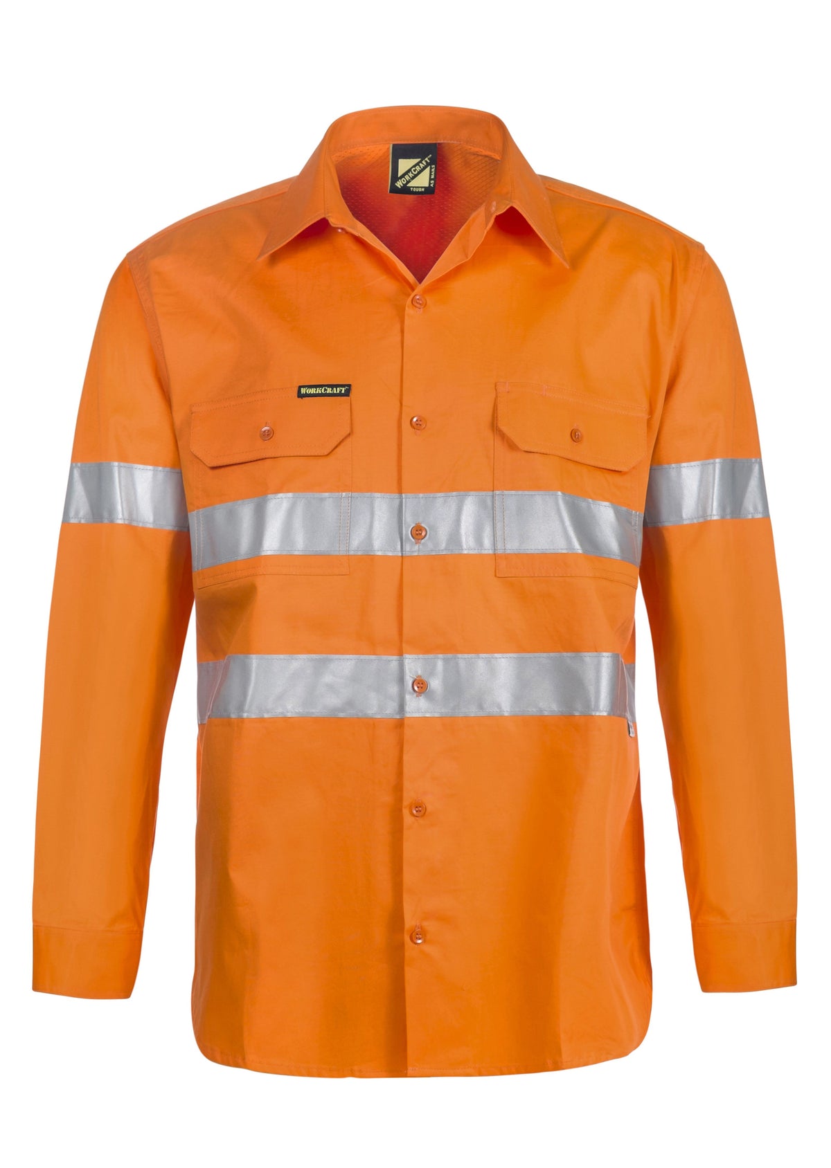 WorkCraft Mens Taped Vented Drill Shirt LS 155g WS4131