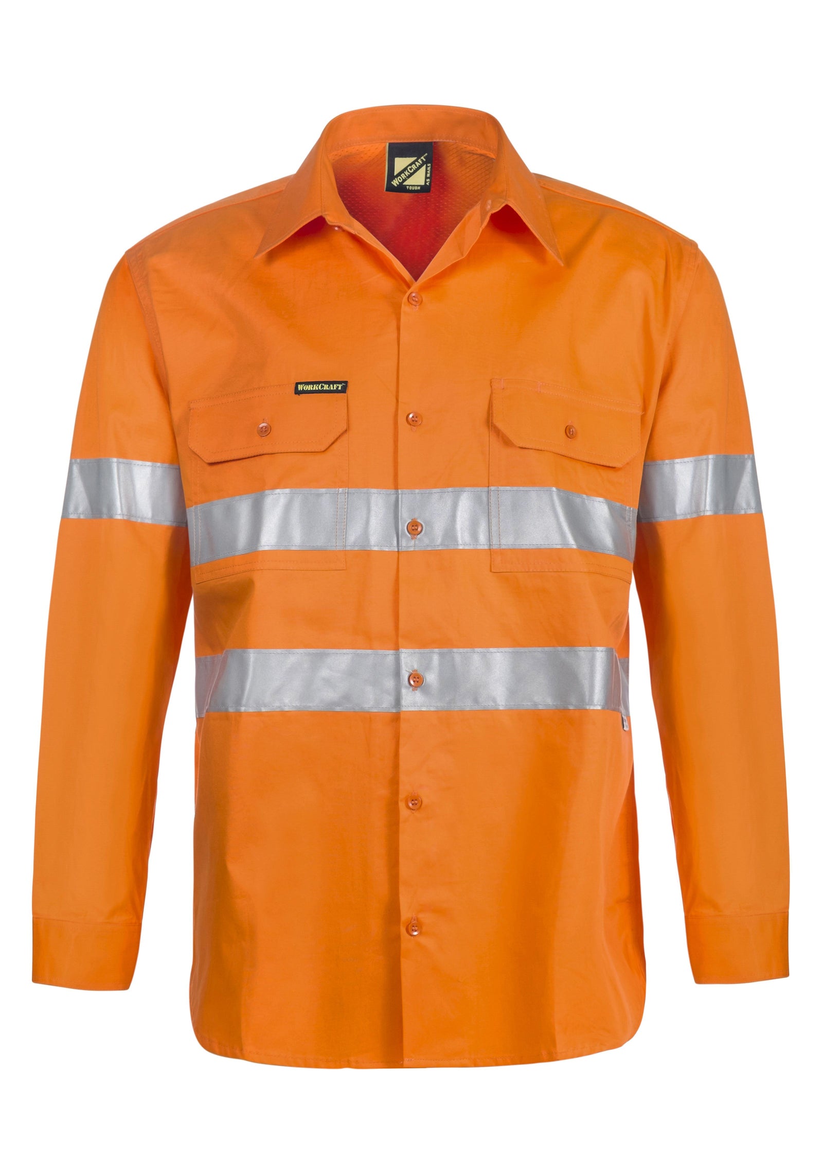 WorkCraft Mens Taped Vented Drill Shirt LS 155g WS4131