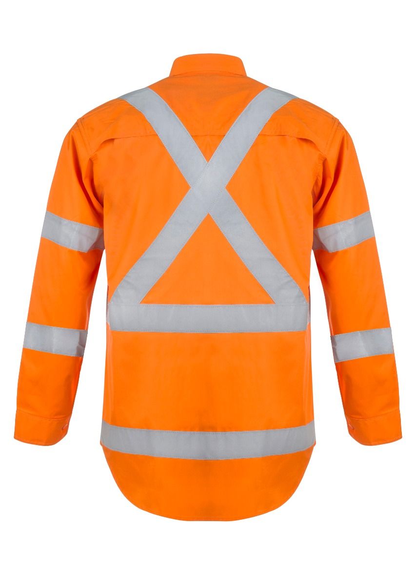 WorkCraft Mens X-Taped Vented Drill Shirt ls 155g Orange 2xl