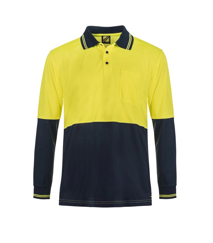 WorkCraft Mens Cotton Backed Polo LS 190g WSP402