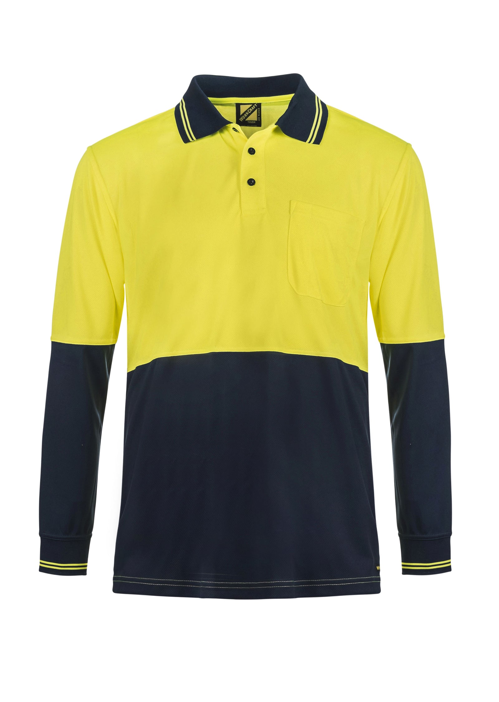 WorkCraft Hi Vis Polo Pocket LS 157g WSP202