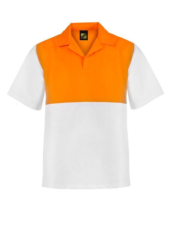 WorkCraft Mens Orange/White Food Industry Jacshirt ss 180g L